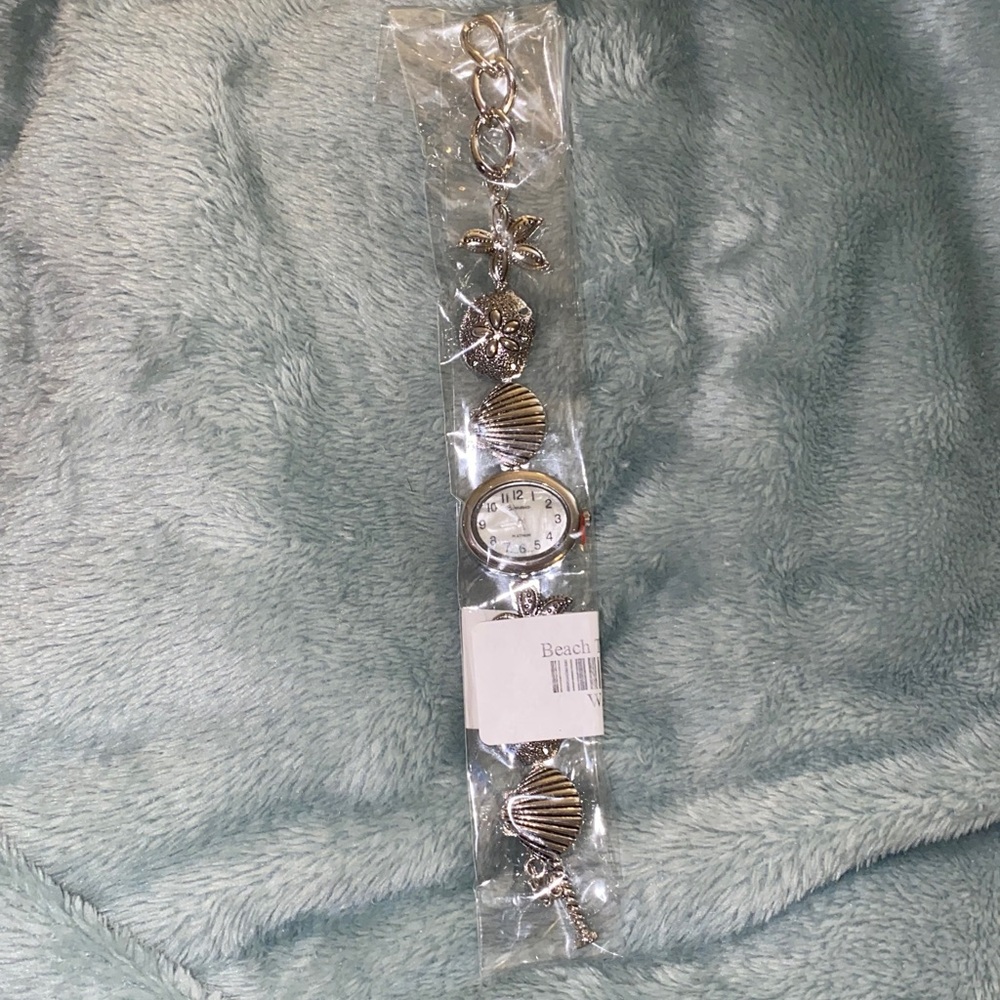 Silver Sea Scapes Ladies’ Wristwatch with Toggle Closure